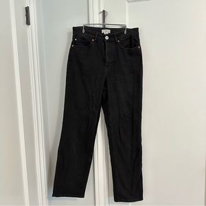 H & M black straight leg wide jeans Size 6